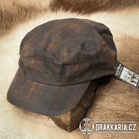 RYBÁŘSKÁ VOSKOVANÁ ČEPICE RAIN HAT WAX TARTAN, IRSKO