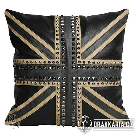 POLŠTÁŘ UNION JACK STUDDED CUSHION, GOTHIC