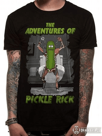 RICK AND MORTY - ADVENTURES OF PICKLE RICK, ČERNÉ UNISEX TRIČKO