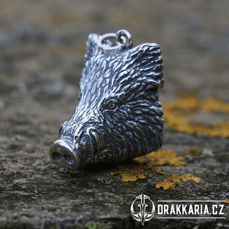 DIVOČÁK, MASIVNÍ STŘÍBRNÝ AMULET AG 925, 23G