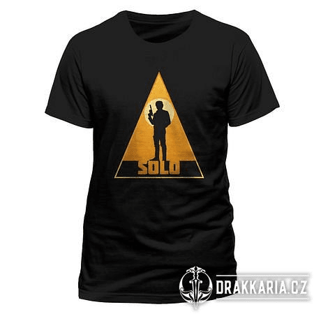 HAN SOLO MOVIE - RETRO SOLO TRIANGLE, ČERNÉ UNISEX TRIČKO