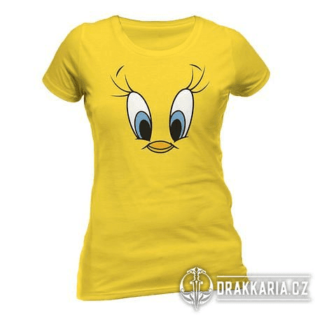 LOONEY TUNES - TWEETY FACE, DÁMSKÉ ŽLUTÉ TRIČKO