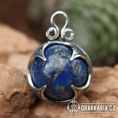 LAPIS LAZULI, VIKINSKÝ PŘÍVĚŠEK, GOTLAND, STŘÍBRO 925