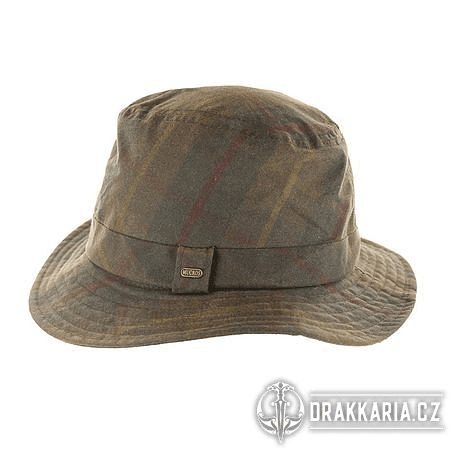 VOSKOVANÁ ČEPICE DO DEŠTĚ RAIN HAT WAX TARTAN GREEN, IRSKO