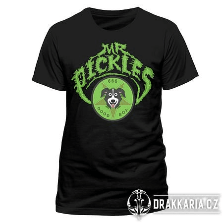 MR PICKLES - LOGO, ČERNÉ UNISEX TRIČKO