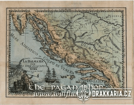 DALMATIA, HISTORICKÁ MAPA, FAKSIMILE