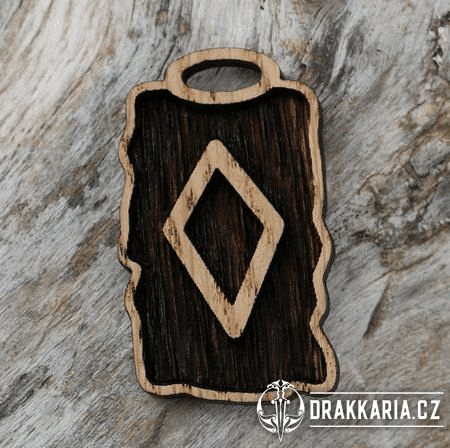 INGWAZ, INGUZ - DŘEVĚNÝ AMULET - RUNA