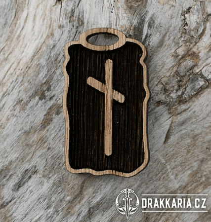 NAUTHIZ - DŘEVĚNÝ AMULET - RUNA