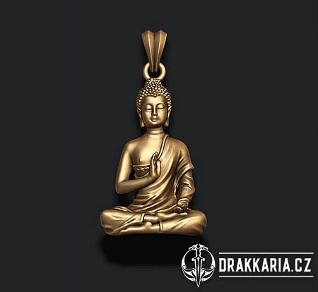 BUDDHA, ČAKROVÝ PŘÍVĚŠEK, BRONZ