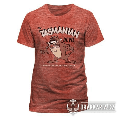 LOONEY TUNES - TASMANIAN DEVIL, ČERVENÉ UNISEX TRIČKO