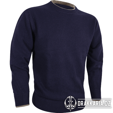 SVETR ASHCOMBE 100% LAMBWOOL CREWKNIT NAVY