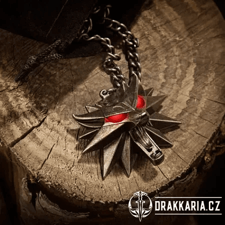 ZAKLÍNAČSKÝ MEDAILON VLK AMULET - SVÍTÍCÍ OČI