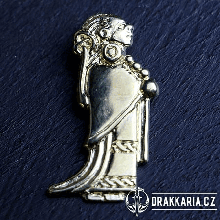 VALKÝRA, VIKINSKÝ PŘÍVĚŠEK, POZLACENÝ AMULET