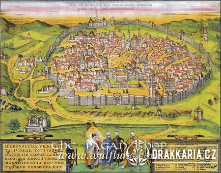 JERUZALÉM, HISTORICKÁ MAPA, FAKSIMILE