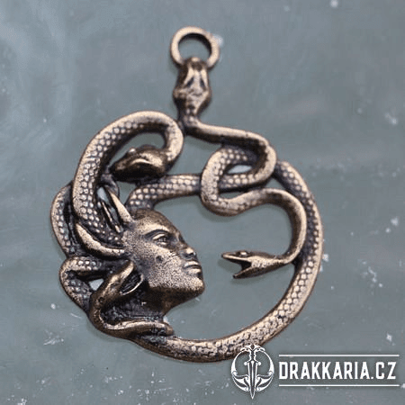 MEDUSA, ANTICKÝ TALISMAN, ZINEK, STAROMOSAZ