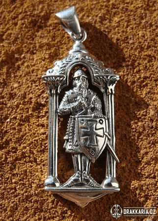 TEMPLÁŘ, STRÁŽCE CHRÁMU, AMULET. STŘÍBRO (925)