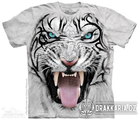 BÍLÝ TYGR - BIG FACE TRIBAL WHITE TIGER, THE MOUNTAIN, TRIČKO