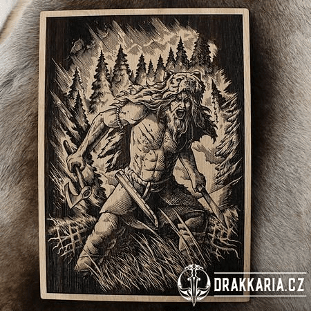 BERSERKER NÁSTĚNNÁ DEKORACE, DŘEVO 32X46CM