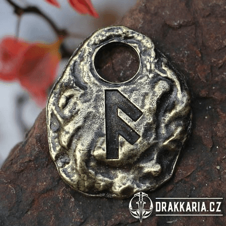 ANSUZ - RUNOVÝ AMULET, ZINEK STAROMOSAZ