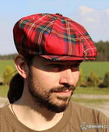 ČEPICE TARTAN, ČERVENÁ, IRSKO