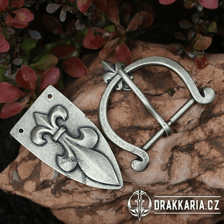 FLEUR DE LIS, OPASKOVÉ NÁKONČÍ A PŘEZKA, STAROMOSAZ