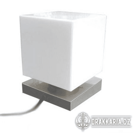 CUBE, STOLNÍ LAMPA, MATNÝ NIKLOVÝ PODSTAVEC, 200 MM