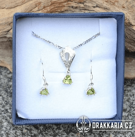 SAMARA, SET ŠPERKŮ, PERIDOT, STŘÍBRO 925