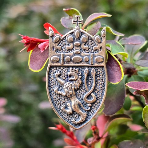 SVATOVÁCLAVSKÁ KORUNA - ČESKÝ LEV, PŘÍVĚSEK, BRONZ