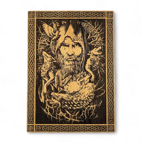 ODIN, NÁSTĚNNÁ DEKORACE, DŘEVO 32X46CM