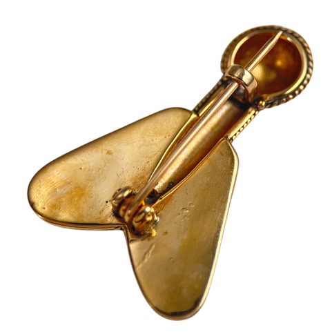 MEROVEJSKÁ FRANSKÁ BROŽ, BRONZ A GRANÁTY, REPLIKA 5. STOL.