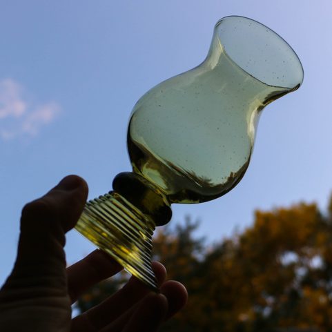 RUM SKLENIČKY, ZELENÉ LESNÍ SKLO SADA 2 KUSY