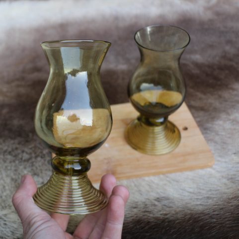 RUM SKLENIČKY, ZELENÉ LESNÍ SKLO SADA 2 KUSY