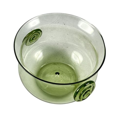 HISTORICKÁ SKLENĚNÁ MÍSA, INSPIRACE ANTIKOU, LESNÍ ZELENÉ SKLO