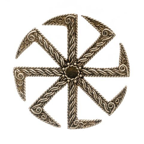 KOLOVRAT, SLOVANSKÝ SYMBOL SLUNCE, PŘÍVĚŠEK, BRONZ