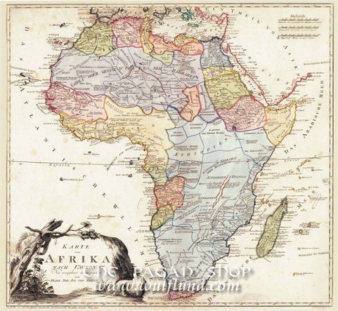 AFRIKA 1795, HISTORICKÁ MAPA, FAKSIMILE