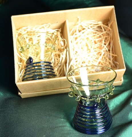 RENESANČNÍ PANÁK, LESNÍ ZELENÉ SKLO - 1 KUS