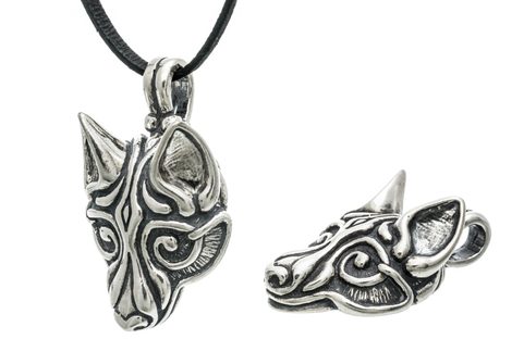 VLK FENRIR, STŘÍBRNÝ PŘÍVĚSEK, VIKINSKÝ VÝTVARNÝ STYL, AG 925, 16 G