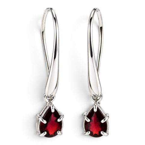 ADRIANNA SILVER EARRINGS WITH GLASS, 925 SILVER