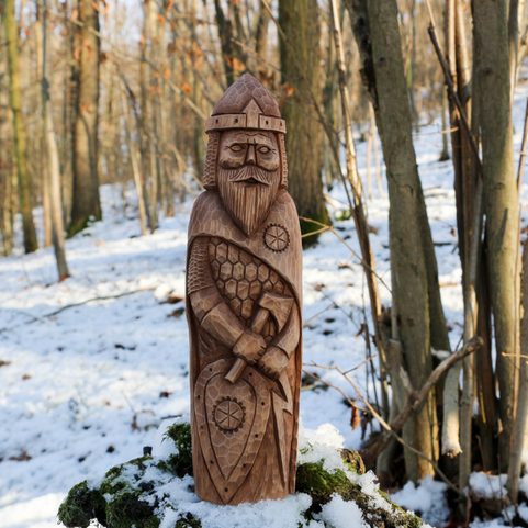 PERUN, SLOVANSKÝ BŮH, VYŘEZÁVANÁ SOŠKA