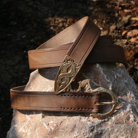 BORRE BESTIE, KOŽENÝ OPASEK VIKING - BRONZ