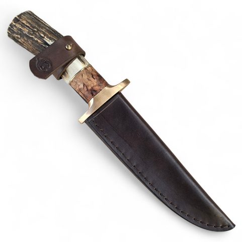 KOVANÝ BOWIE NŮŽ BLACKBURN S POCHVOU