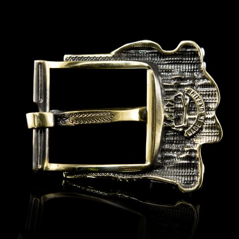 BRASS BELT BUCKLE: MOLFAR, THE CARPATHIAN WIZARD