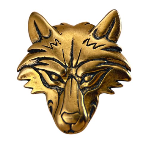 VUK - VLK, VLČÍ HLAVA, AMULET BRONZ