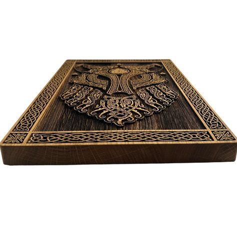 VLK - VIKING, DŘEVĚNÝ NÁSTĚNNÝ OBRAZ 21X30CM