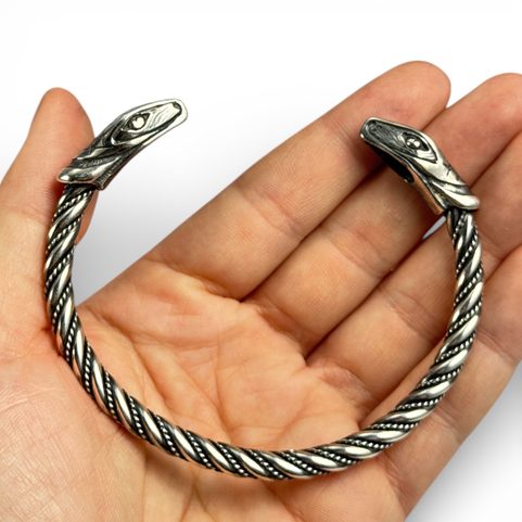 JÖRMUNGANDR, VIKINGSKÝ HAD, STŘÍBRNÝ NÁRAMEK, AG 925