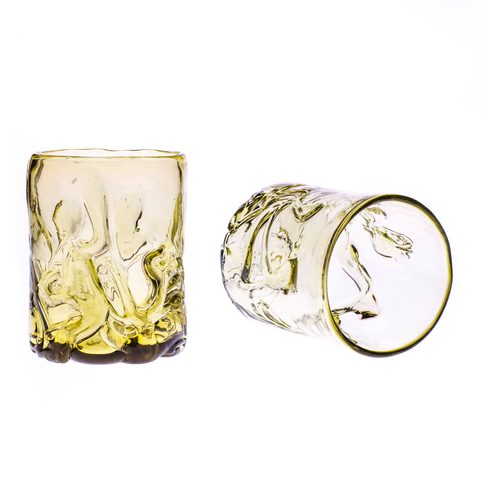 WHISKEY LESNÍ SKLO, DÁRKOVÁ SADA 2 SKLENICE + 6 KOSTEK