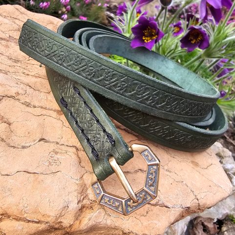 OPASEK KOŽENÝ SALZBURG, XIII. STOL., ZELENÝ