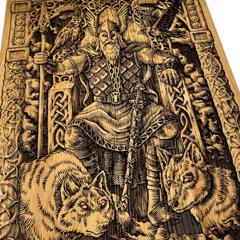 ODIN, NÁSTĚNNÁ DEKORACE, DŘEVO 32X46CM