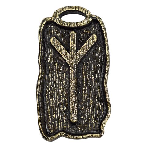 ALGIZ - RUNOVÝ AMULET, ZINEK STAROMOSAZ