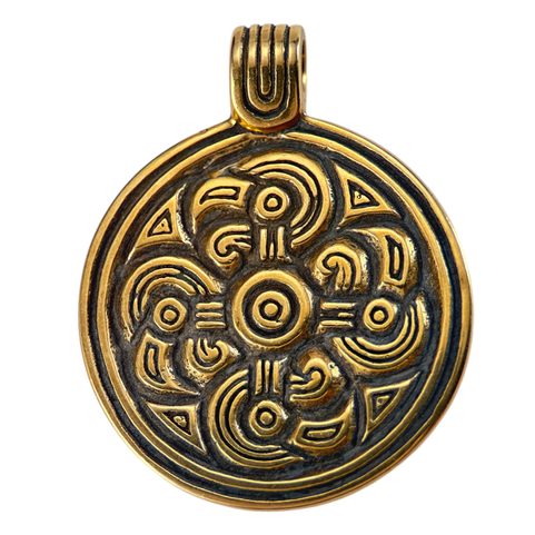 ORLÍ HLAVY, SLUNEČNÍ SYMBOL, BRONZOVÝ PŘÍVĚŠEK